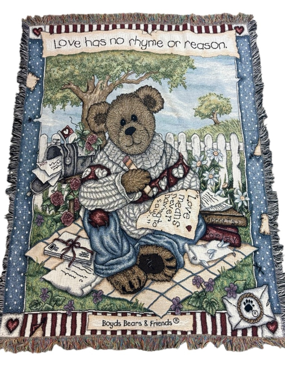 Boyd’s Bears & Friends Love Has No Rhyme Or Reason Woven Tapestry Throw Blanket